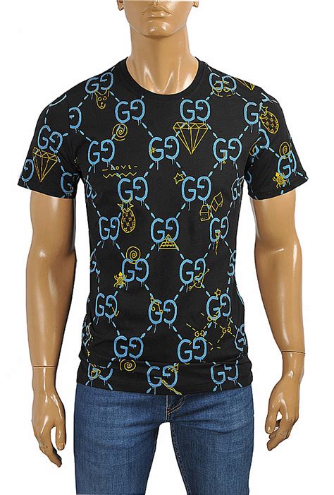 gucci t shirt navy blue|gucci men's shirts.